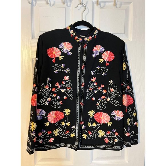 Drapers & Damons Embroidered Johnny Jacket PS Petite Small Was $250 - Picture 10 of 10